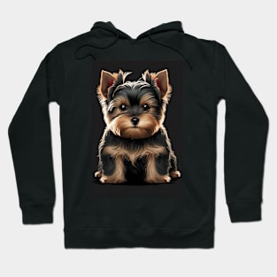 Super Cute Yorkshire Terrier Puppy Portrait Hoodie